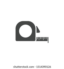Tape measurement icon template black color editable. Tape measurement symbol vector sign isolated on white background. Simple logo vector illustration for graphic and web design.