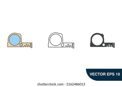 Tape measurement icons  symbol vector elements for infographic web