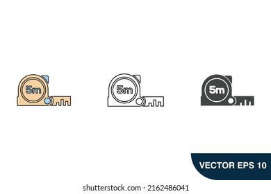 Tape measurement icons  symbol vector elements for infographic web