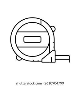 tape meter measure accessory line icon vector. tape meter measure accessory sign. isolated contour symbol black illustration