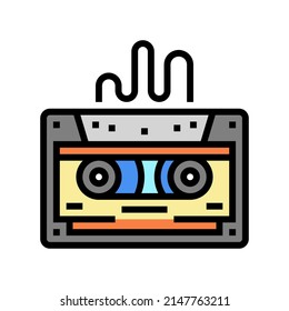 tape with music color icon vector. tape with music sign. isolated symbol illustration