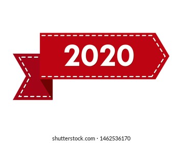 Tape with the number 2020. New year 2020. 