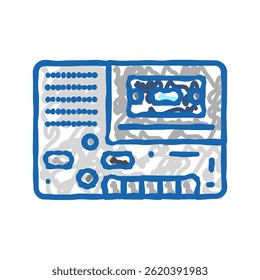 tape player retro gadget ícone doodle esboço vetor. tape player retro gadget sinal. ilustração símbolo isolado