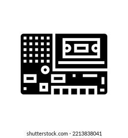 Tape Player Retro Gadget Glyph Icon Vector. Tape Player Retro Gadget Sign. Isolated Symbol Illustration