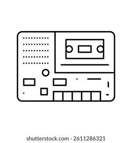 tape player retro gadget line icon vector. tape player retro gadget sign. isolated contour symbol black illustration