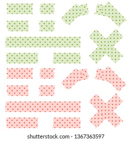 Tape pointed pattern - green and red