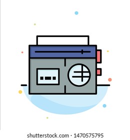 Tape, Radio, Music, Media Abstract Flat Color Icon Template. Vector Icon Template background