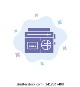 Tape, Radio, Music, Media Blue Icon on Abstract Cloud Background