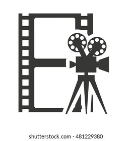 tape record with cinema icon vector illustration design