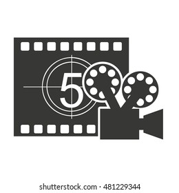 tape record counter with cinema icon vector illustration design