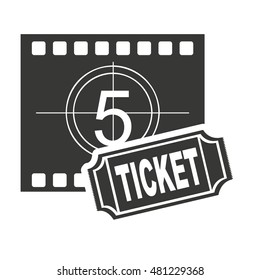 tape record counter with cinema icon vector illustration design