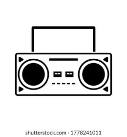Tape recorder black icon concept. Tape recorder flat vector symbol, sign, illustration.