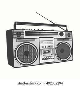 Tape recorder, Cassette recorder outline illustration vector