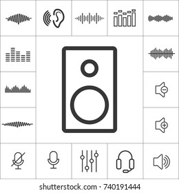 tape recorder. Equalizer icon. Line Music sound wave symbol