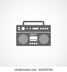 Tape Recorder Flat Icon On White Background