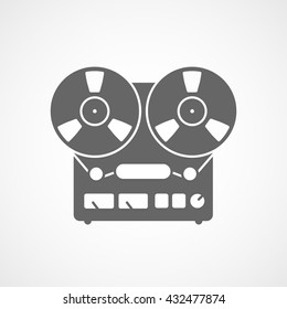 Tape Recorder Flat Icon On White Background