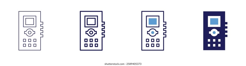 Tape recorder icon in 4 different styles. Thin Line, Line, Bold Line, Duotone. Duotone style. Editable stroke.