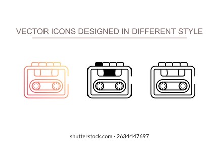 Diseño de icono de grabadora de cinta con fondo blanco Ilustración de stock