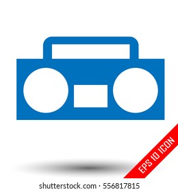 Tape recorder icon. Tape recorder logo isolated on white background. Vector illustration