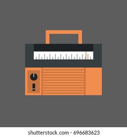 Tape Recorder Icon Modern Audio System Flat Vector Illustration