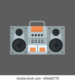 Tape Recorder Icon Modern Audio System Flat Vector Illustration