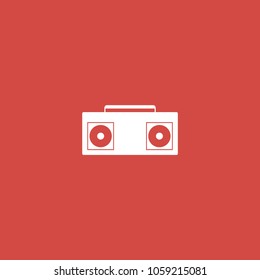 tape recorder icon. sign design. red background