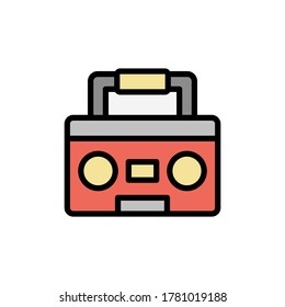 Tape recorder icon. Simple color with outline vector elements of rock n roll icons for ui and ux, website or mobile application