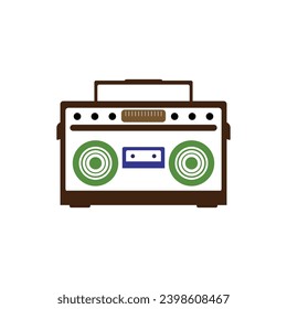 Tape recorder icon vector illustration logo design