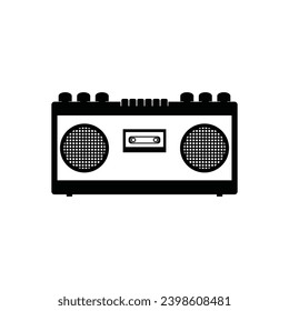 Diseño del logotipo de la ilustración del vector del icono de la grabadora de cinta