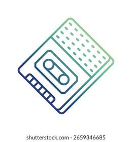 ícone gravador de fita com fundo branco vetor ilustração stock