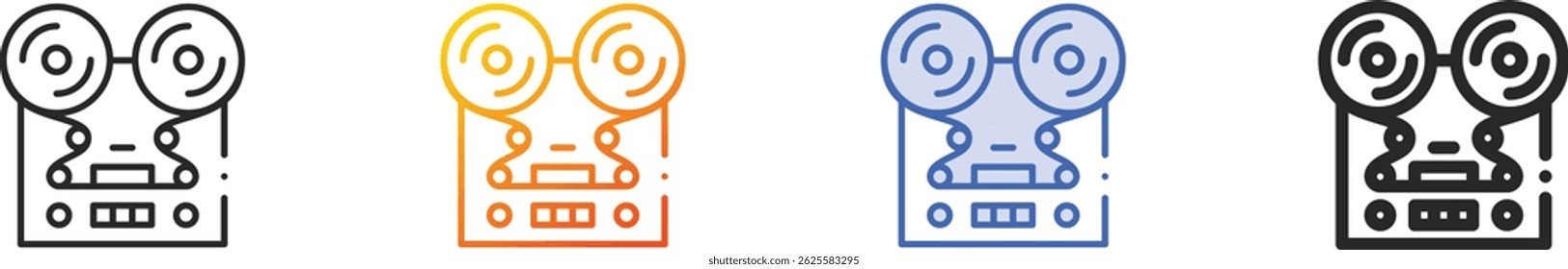 tape recorder icon.Thin Linear, Gradient, Blue Stroke and bold Style Design Isolated On White Background