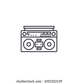 Tape recorder linear icon concept. Tape recorder line vector sign, symbol, illustration.