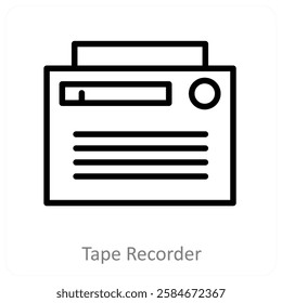 Tape Recorder and music icon concept