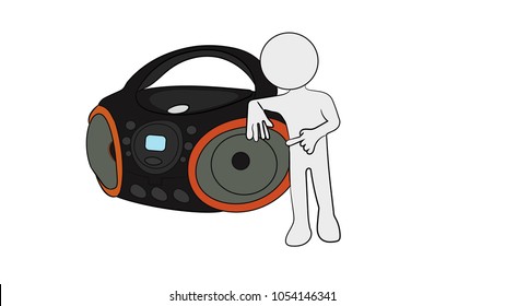tape recorder on a white background
