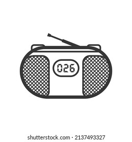 Tape recorder outline single isolated vector icon