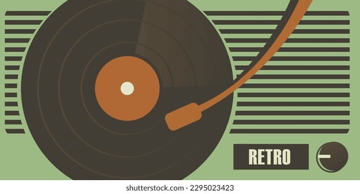 Tape-Recorder zum Abspielen von Vinyl-Schallplatten-Hintergrund.