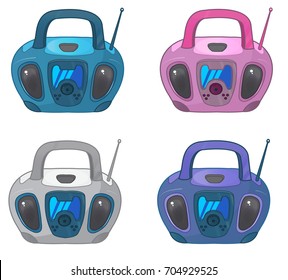 Tape recorder set vector