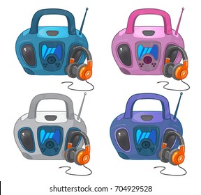 Tape recorder set vector