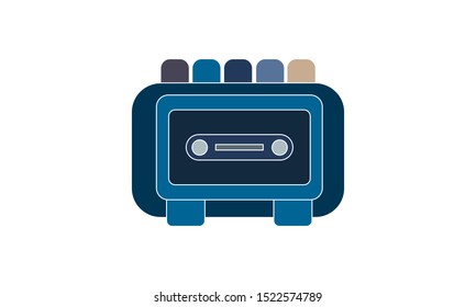 Tape recorder vector icon. Flat style graphical symbol.