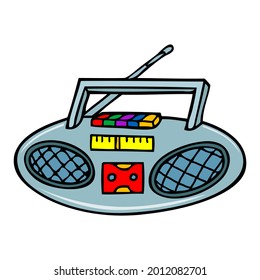 tape recorder vector illustration,isolated on white background,top view