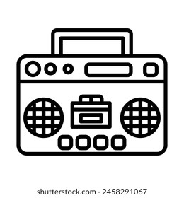 Tape recorder Vector Line Icon Design