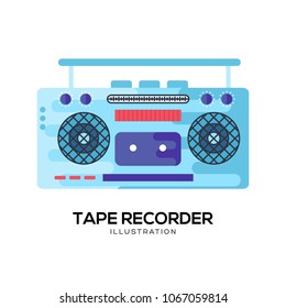 Tape recorderart icon. Tape recorder classic background. Tape recorder illustration concept. 