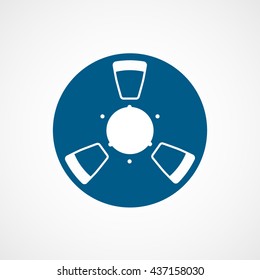Tape Reel Blue Flat Icon On White Background