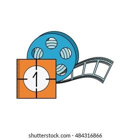 tape reel with cinema icon vector illustration design