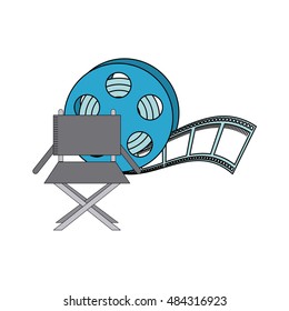 tape reel with cinema icon vector illustration design