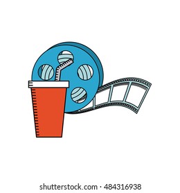 tape reel with cinema icon vector illustration design