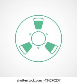 Tape Reel Green Icon On White Background