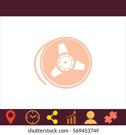 Tape reel  icon. Vector design. 