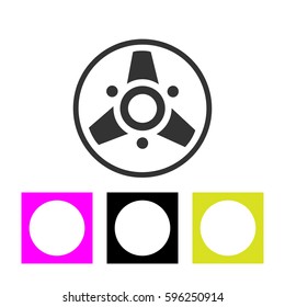 Tape Reel Line Icon On Black Background