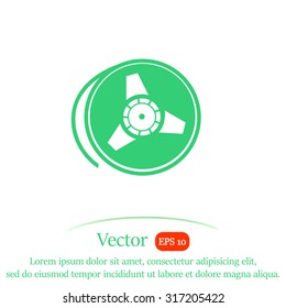 Tape reel vector icon.